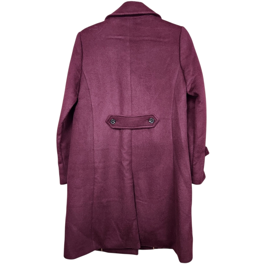 Talbots Double Breasted Wool Blend Car Coat Plum Wine Purple Gala Womens Size S - Picture 7 of 14